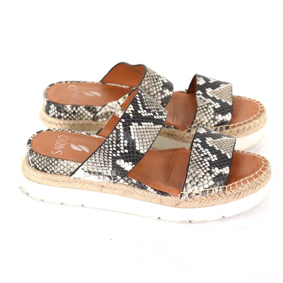 EC Franco Sarto Cappy Leather Platform Sandals size 6.5 - Picture 1 of 9